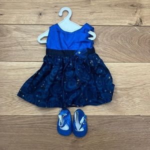 American Girl doll starry night dress & shoes